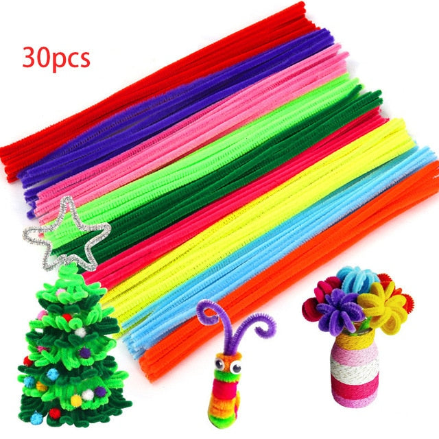 Chenille Stems Pipe Cleaners Colorful Kids Toy Material Craft Accessories  100Pcs